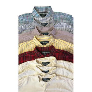 RALPH LAUREN LOT OF 8 Button Front  Long Sleeve Shirt  SIZE XXL -18-34/35 # 29